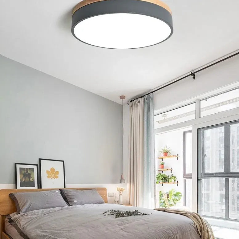Produktbild von Hofstein LED Deckenleuchte – Holz & Anthrazit, Modernes Design Für Jedes Zimmer