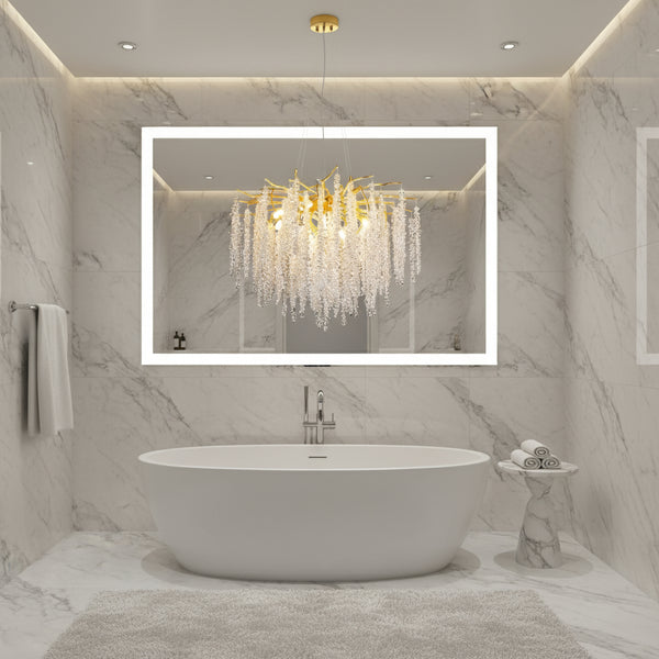 Kronleuchter im Badezimmer Glyzinien Kristall Gold