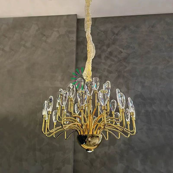 Springbrunnen Luxus K9 Kristall Gold Kronleuchter Vintage