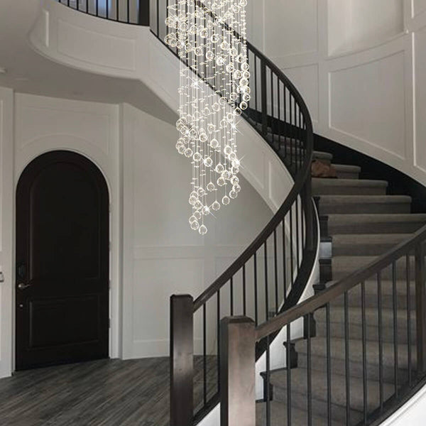 Chrom Spirale Kristall GU10 Modern Kronleuchter Treppenhaus