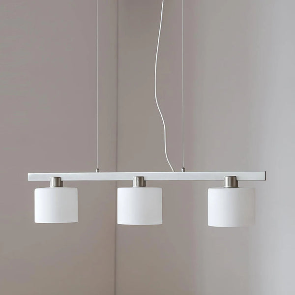 Pendelleuchte 3 Flammig Weiß Esstisch Modern Mit Schirm