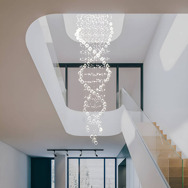 Doppelt Spirale Transparent Modern Kristall Kronleuchter Treppenhaus