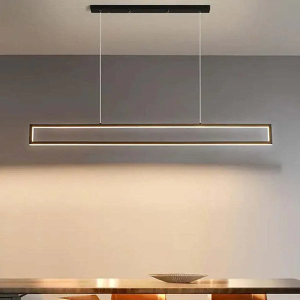 Esszimmer Pendelleuchte Dimmbar Rechteckig Schwarz 100 CM Lang LED
