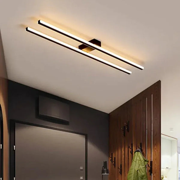 Lang 2 Flammig Schwarz Deckenleuchte Modern LED