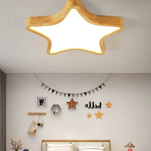 Holz 50CM Kinderzimmer Deckenleuchte Modern LED