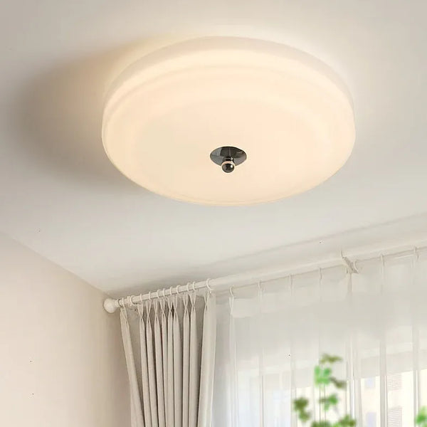 Deckenleuchte Creme Rund Modern Dimmbar LED Schlafzimmer