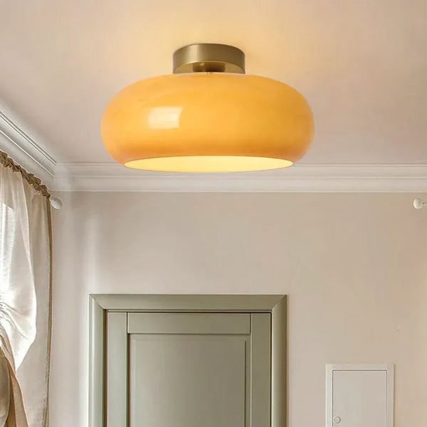 Metall Glas Bauhausstil Deckenleuchte Flur LED