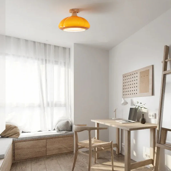 Gelbe Glas Bauhausstil Deckenleuchte Flur LED