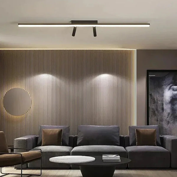 Schwarz Länglich Spot Deckenleuchte Modern Wohnzimmer