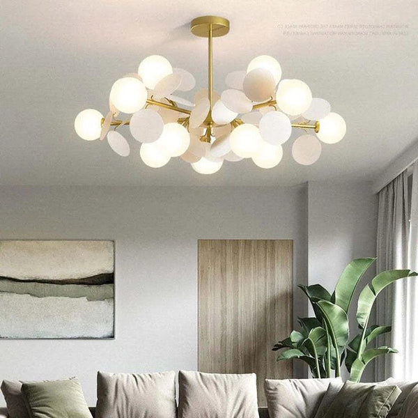 Weiß Glas Mehrflammig Deckenleuchte Modern Wohnzimmer