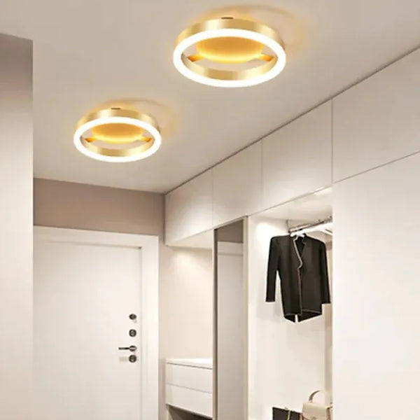 Gold Klein Ring Deckenleuchte Modern Flur