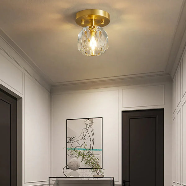 Gold Kristall Klein Deckenleuchte Modern Flur