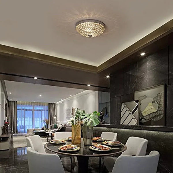 Silber Kristall Rund Esszimmer Deckenleuchte Modern