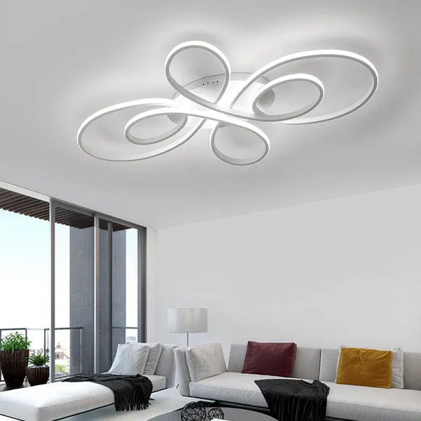 Geschwungen Weiß 60CM LED Deckenleuchte Wohnzimmer Modern