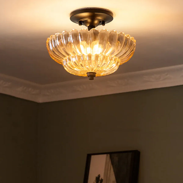 Blume Jugendstil Glas Deckenleuchte Schlafzimmer 30CM