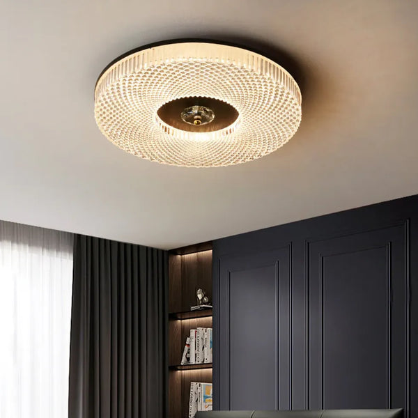 Rund Gold Luxus Glas Deckenleuchte Wohnzimmer
