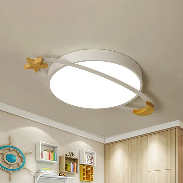 Panel Rund Planeten Deckenleuchte Holz Kinderzimmer