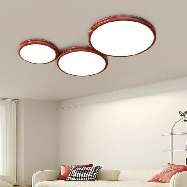 Groß 3 Flammig Panel Rund Deckenleuchte Wohnzimmer Modern