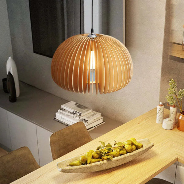 Pendelleuchte Holz Rund Esszimmer Skandinavisch LED