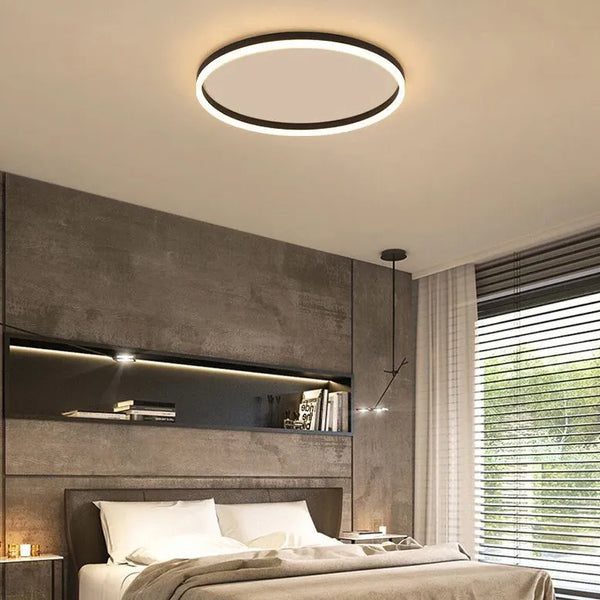 Schwarz Ring Deckenleuchte Modern Dimmbar LED Ø40CM