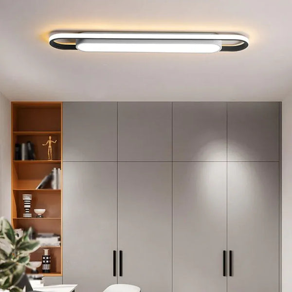 Oval Schwarz Lang Deckenleuchte Esszimmer Modern LED