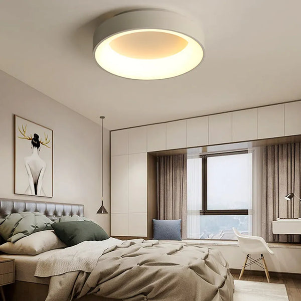 Deckenlampe Rund Weiß Dimmbar LED Modern Schlafzimmer