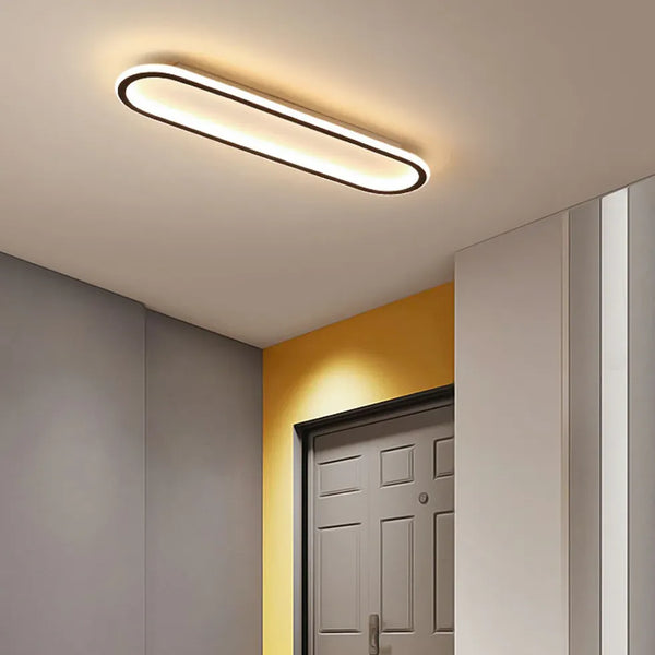 Oval Schlicht Schwarz Deckenleuchte Modern Flur