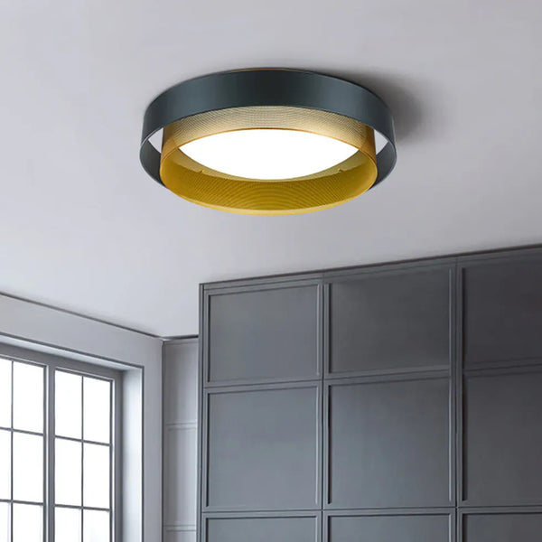 Schwarz Goldene Deckenlampe Skandinavisch Rund LED