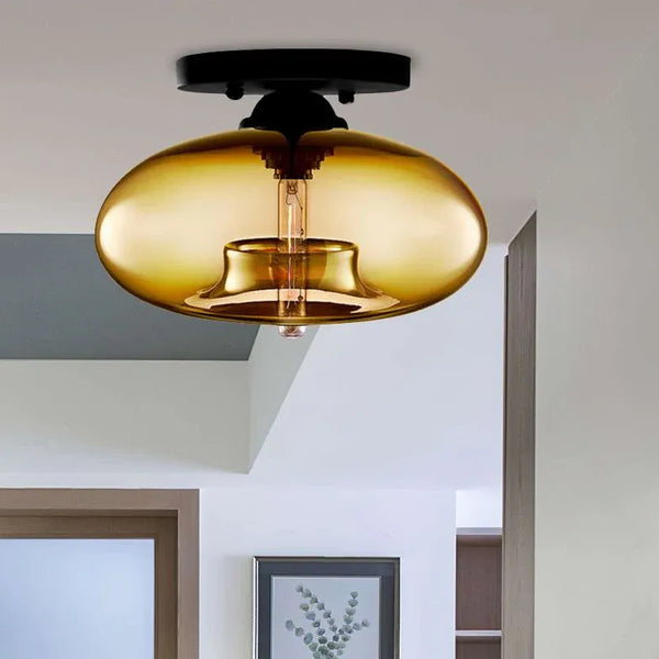 Gold Kugel Glas Deckenleuchte Vintage Schlafzimmer