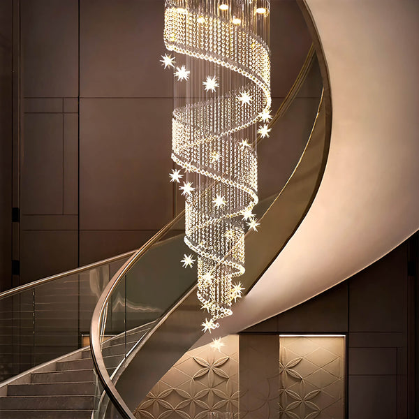 Spiral Star Treppenhaus K9 Kristall Luxus Kronleuchter