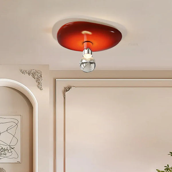 Rot Metall Glühbirne Deckenleuchte Bauhausstil Schlafzimmer